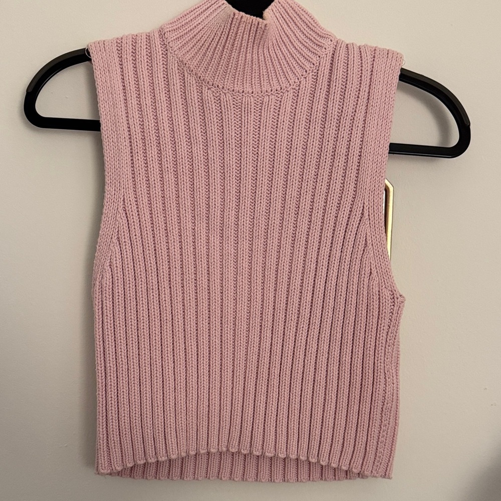 Zara Pink Ribbed Knit Tank Top